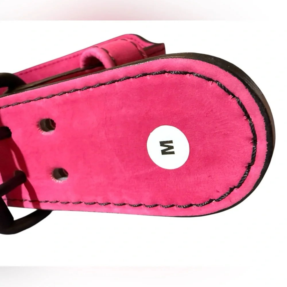 Inaka Power 10mm Magenta Leather Weightlifting Belt with Embossed Logo, size M - Picture 7 of 14